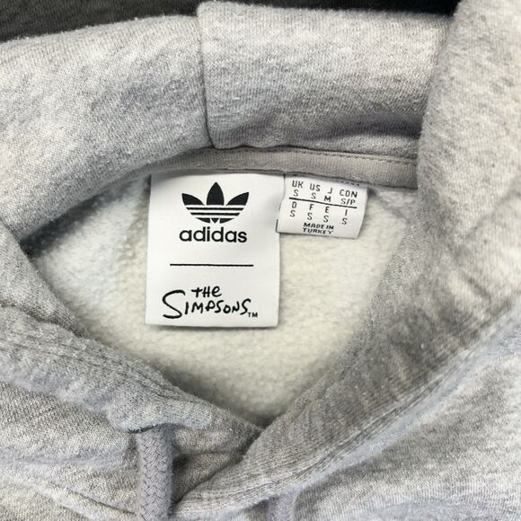 Adidas Originals x Simpsons Hoodie Mens Small S Gray Sweatshirt DOH Donut - Picture 3 of 11